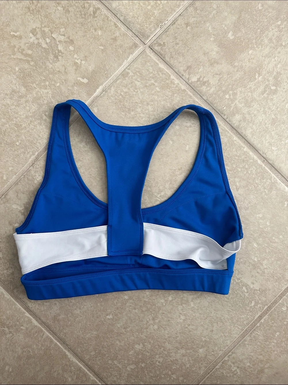 Blue Racerback Performance Sports Bra - Picture 2 of 2